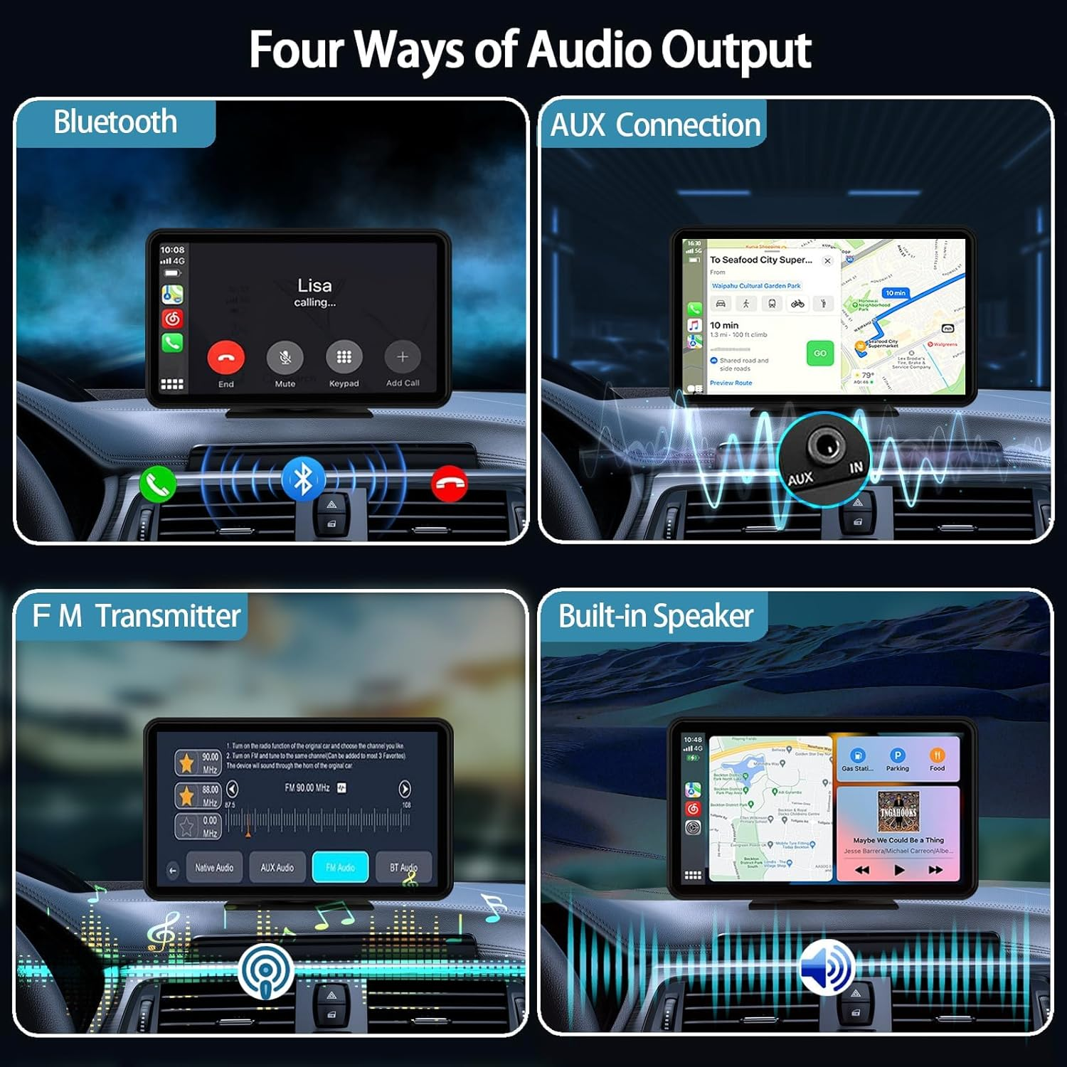 PerfectCho 7-inch audio output options