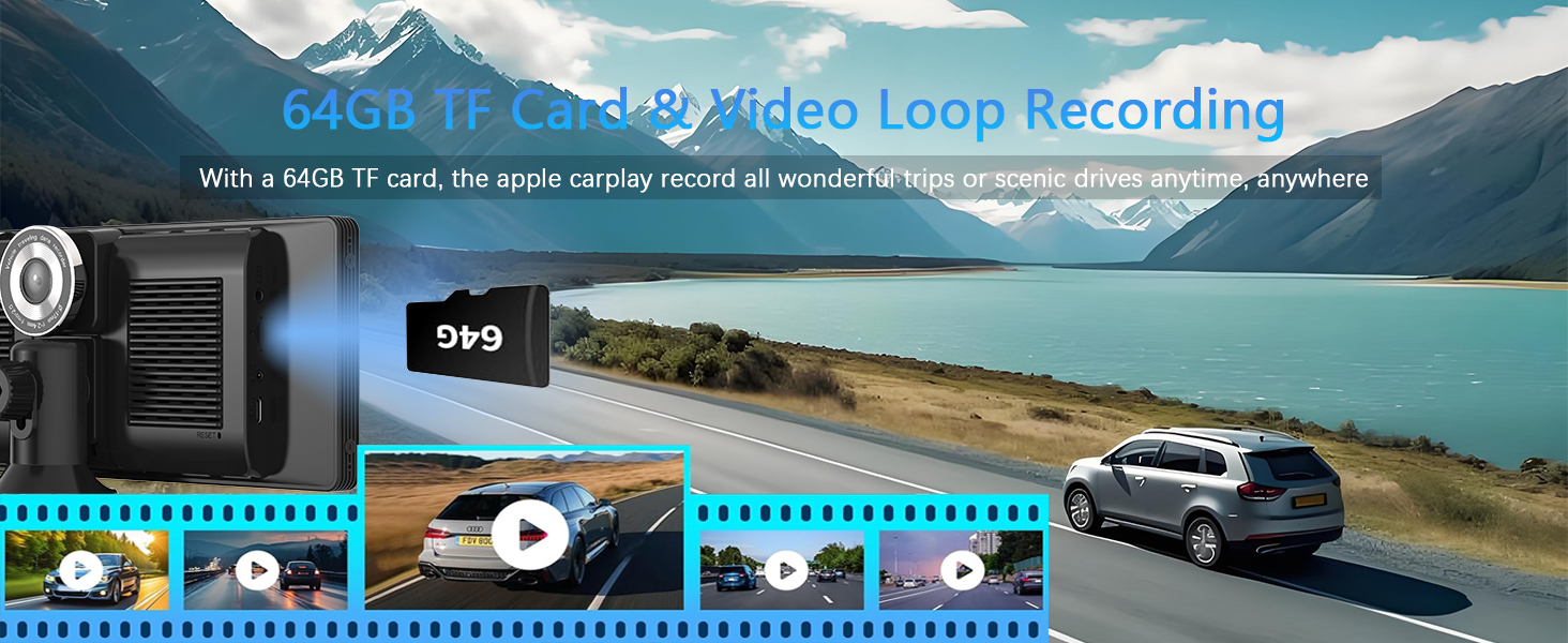 64GB TF Card and Video Loop Recording
